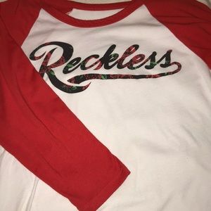 Young & reckless baseball tee